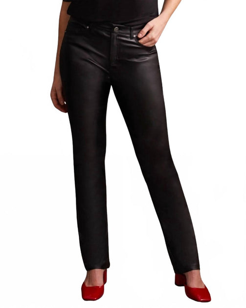 TRIBAL Coated Straight Leg Pants Black US 6 2
