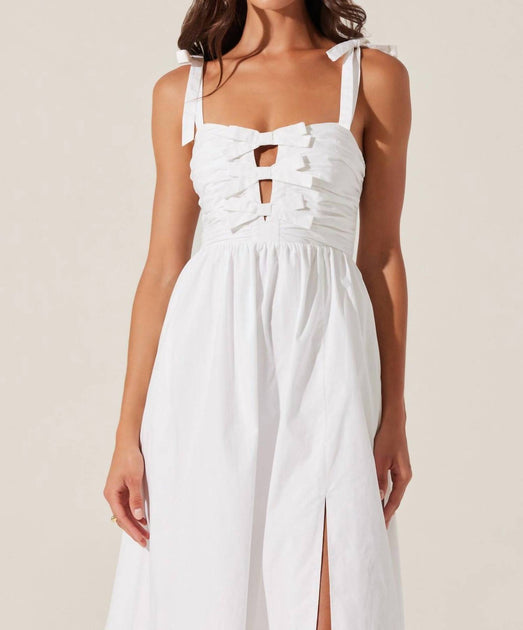 helia bow front midi dress ASTR In White Colour:Champagne 70s Dress Style | Purple Bell Sleeve Tent Dress | Floral Retro 70s Disco Dress | Turtle Neck Mini Dress The Mallory dress is Classic Cap Sleeve Wedding
