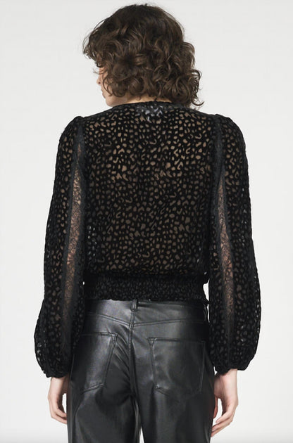 Dear John Denim Ambre Long Sleeve Blouse Black Large 3