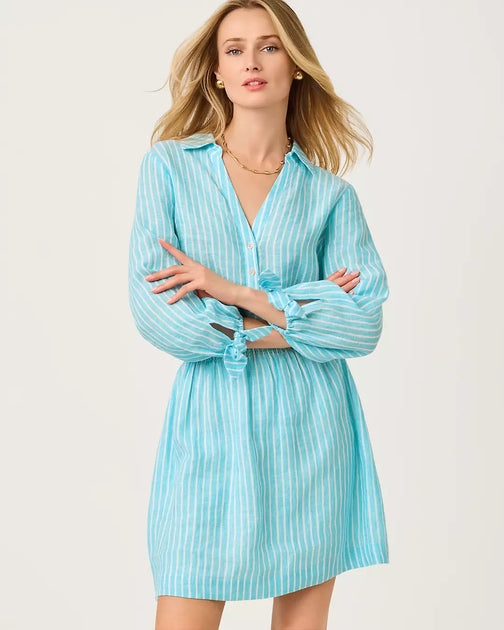 Lilly Pulitzer Abralynn Linen Shirtdress Multi US 0 5
