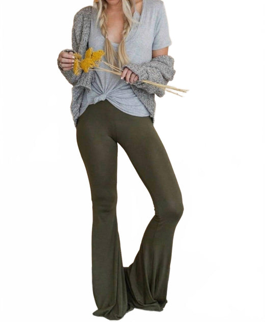 three bird nest Cher Flare Pants Green Small 2