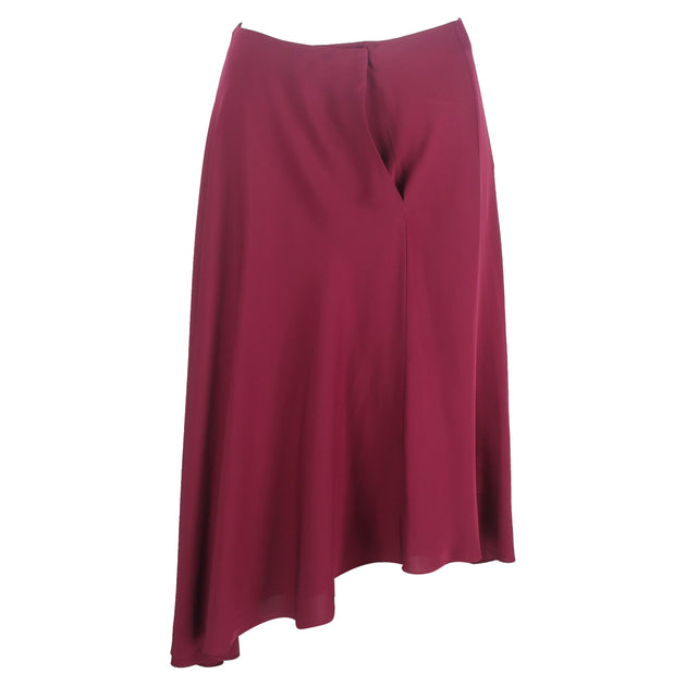 Theory Asymmetric-Hem Skirt Burgundy US 6 2