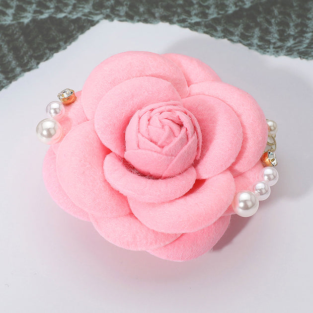 FASHNZFAB Flower Brooch Hair Clip Green One Size 2