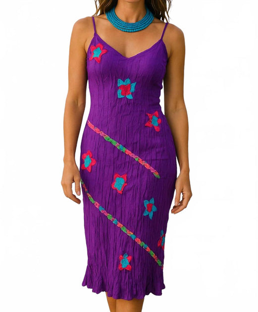 Diva USA Sibella Crushed Dress Purple EU 40 2