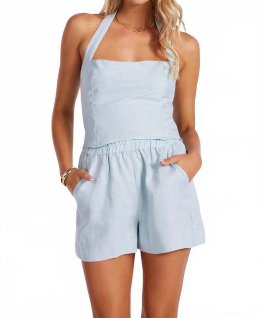 bishop + young Positano Short en Lin Bleu XS 4