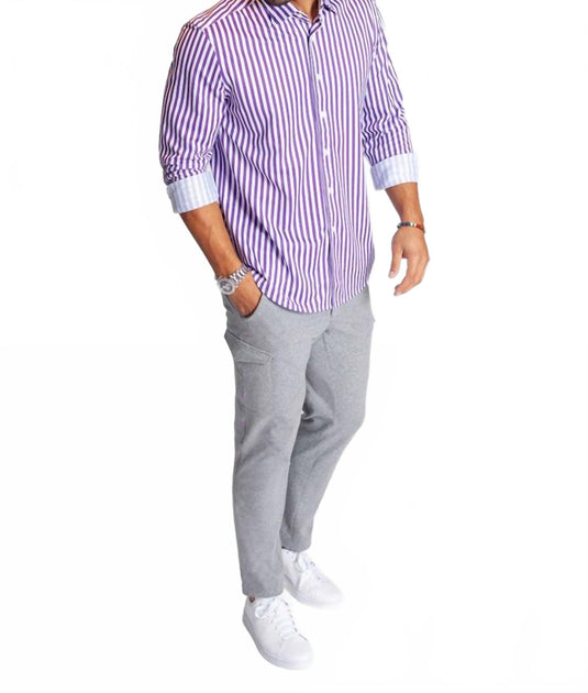 Buki Go Big Stripe Langarm Tech Shirt Lila XXL 4