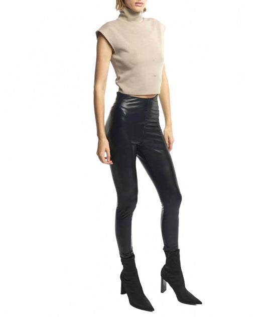 LBLC THE LABEL Winslow Sleeveless Turtleneck Top Brown Large 3