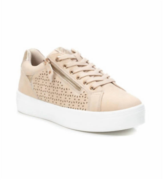 Xti Women's Faux Leather Sneakers Beige US 8 3