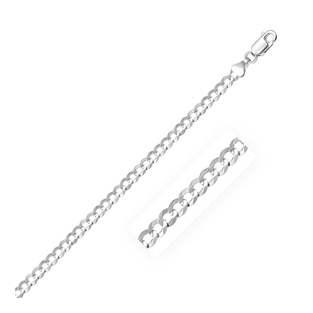 FASHNZFAB Curb Style Chain Silver 3.7mm US 18 2