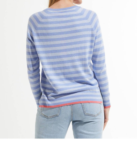 Zaket & Plover Stripe V Sweater Blue XSmall 4