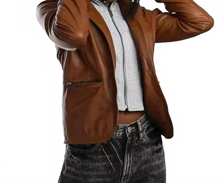 MAURITIUS Amali Leather Jacket Brown US 10 4