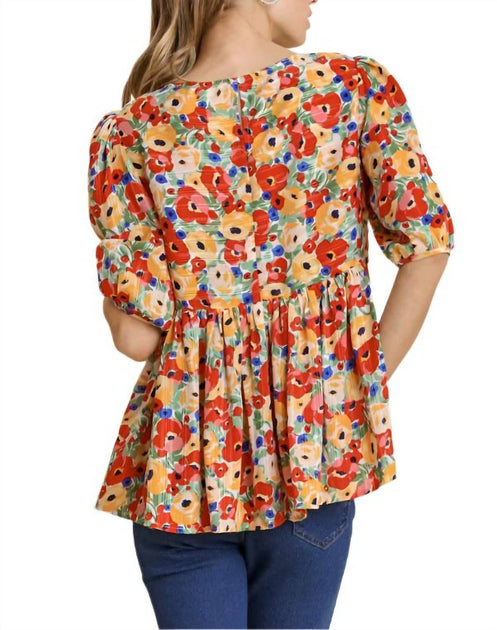 Umgee Short Sleeve Top Multi XL 4