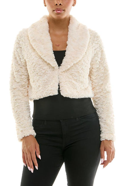 TRUEDAMES Cropped Coat Beige XLarge 2