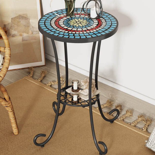 Streamdale Patio Side Table Blue/Black 3