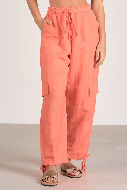 ELAN Frauen Cargohose Pink Large 3