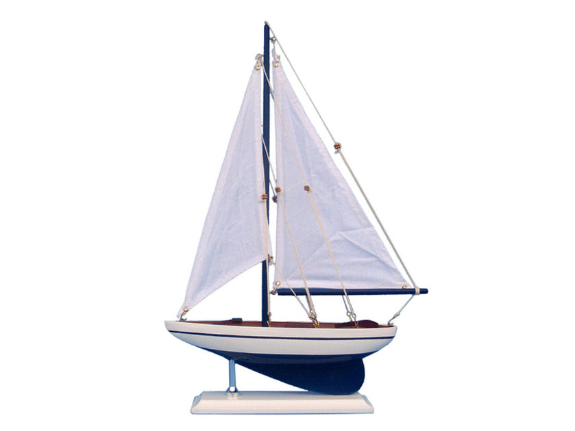 Handcrafted Pacific Sailboat Decoration Blue 17in 2