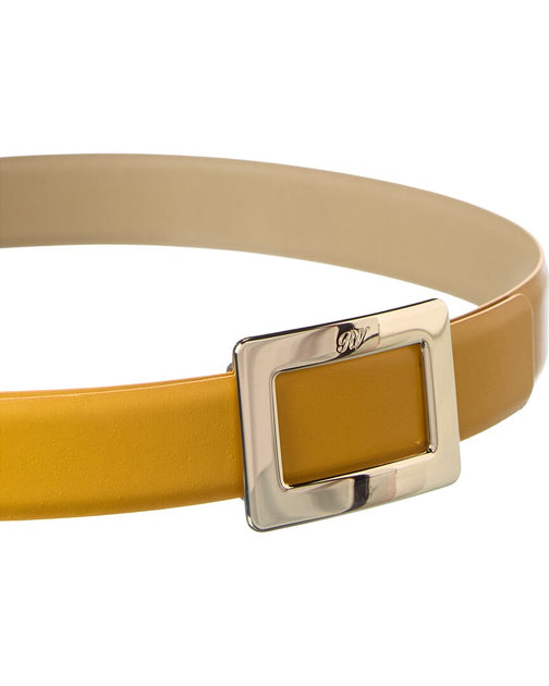 Roger Vivier Reversible Leather Belt Yellow 85 cm 3