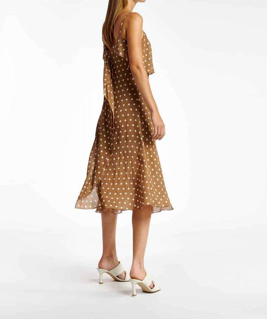 Essentiel Antwerp Baha Asymmetric Dress Brown EU 38 3