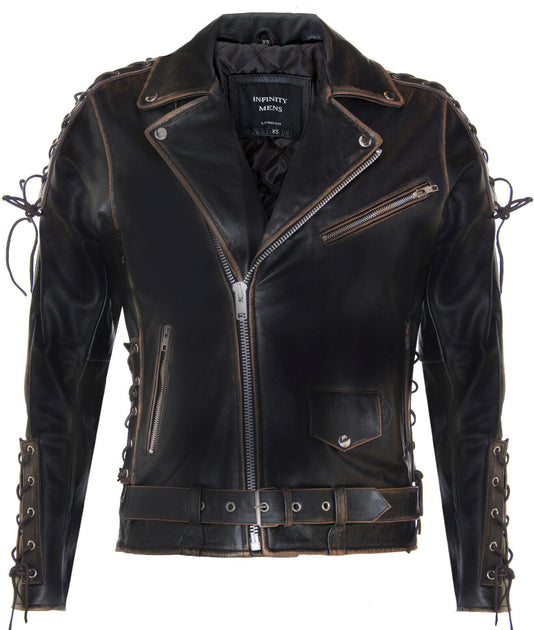 Infinity Chicago Leather Biker Jacket Black 4XLarge 2