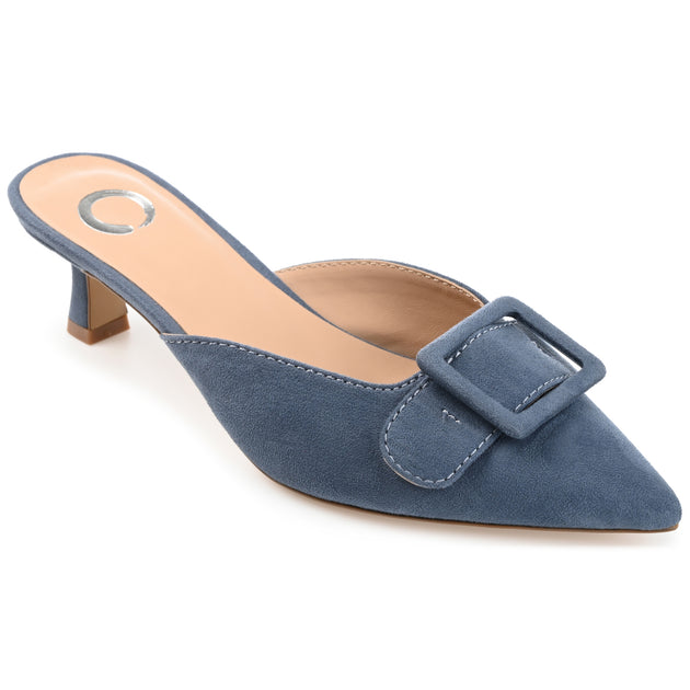 Journee Collection Vianna Kitten Heel Mules Blue US 9 2