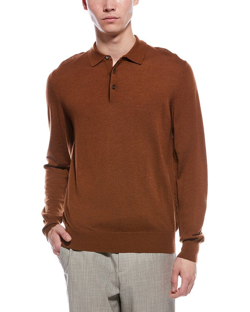 Bruno Magli Polo Sweater Brown Medium 2