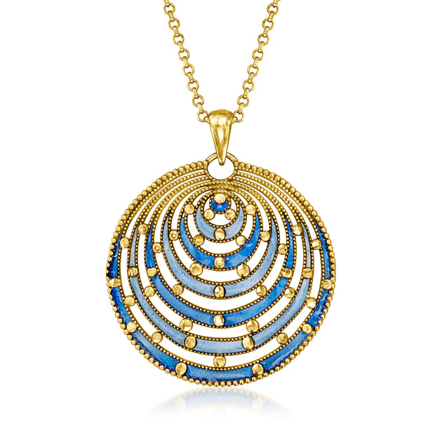 Ross-Simons Circle Pendant Necklace Blue 2