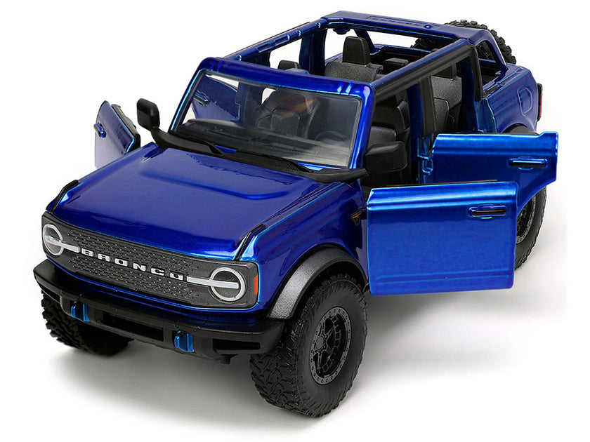 Jada 2021 Ford Bronco Diecast Model Car Candy Blue Metallic 1/24 3