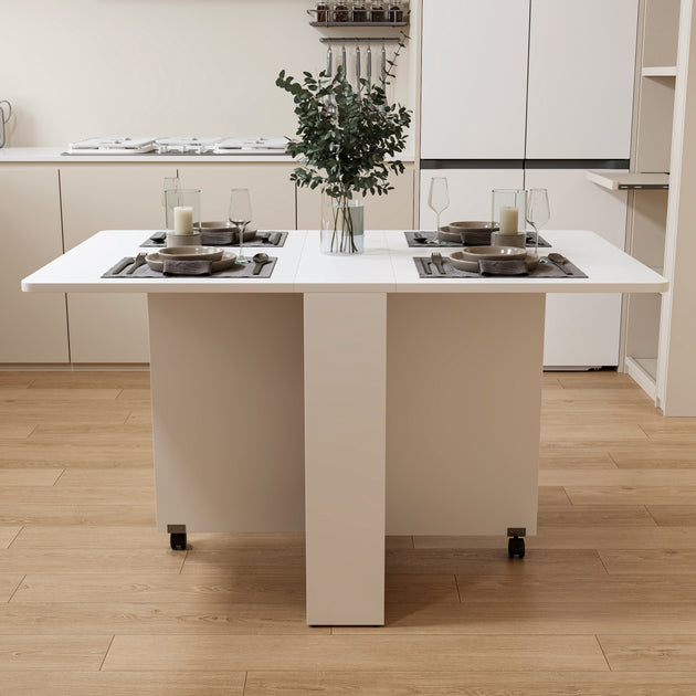 Streamdale Foldable Dining Table White 2