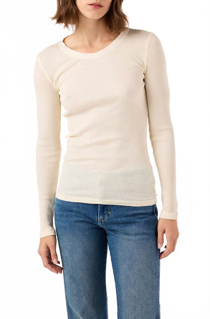 AMO Swoon Long Sleeve Top Beige Large 2