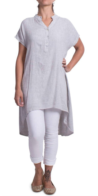 GIGI MODA Silvia Mini Shirt Dress Grey One Size 2