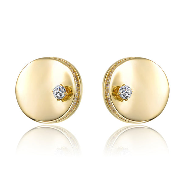 Rachel Glauber Circle Stud Earrings Silver 3