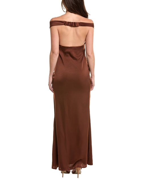 JL LUXE Maxi Dress Brown Medium 3