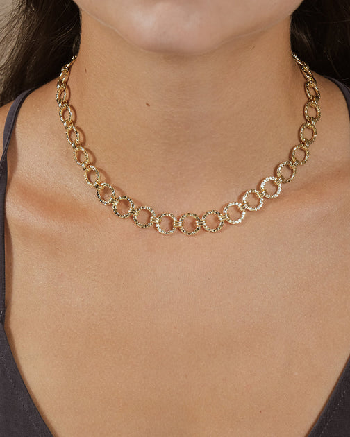 Sterling Forever Molten Chain Necklace Gold One Size 3