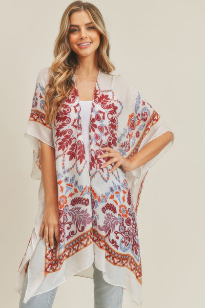 TRUEDAMES Bohemian Print Kimono Multi One Size 6