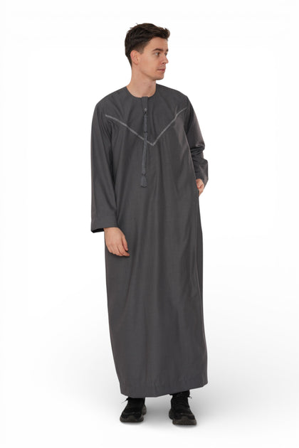 HM10 Moroccan Thobe Grey Large 2