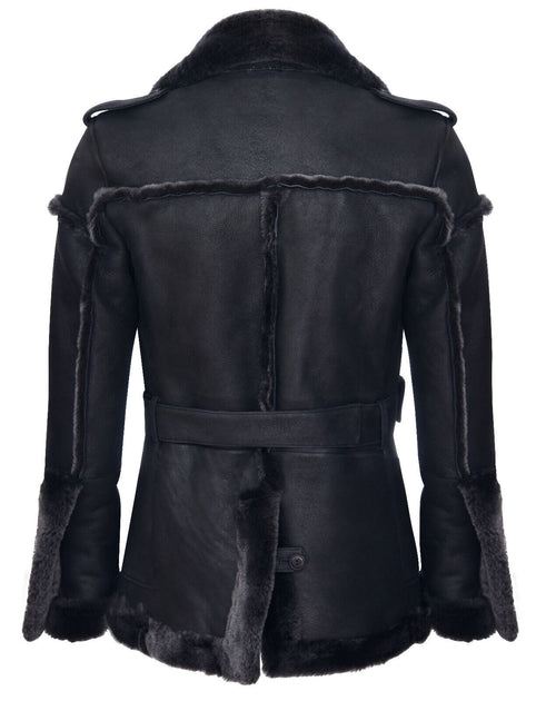 Infinity Granada Merino Sheepskin Suede Jacket Black 5XLarge 4