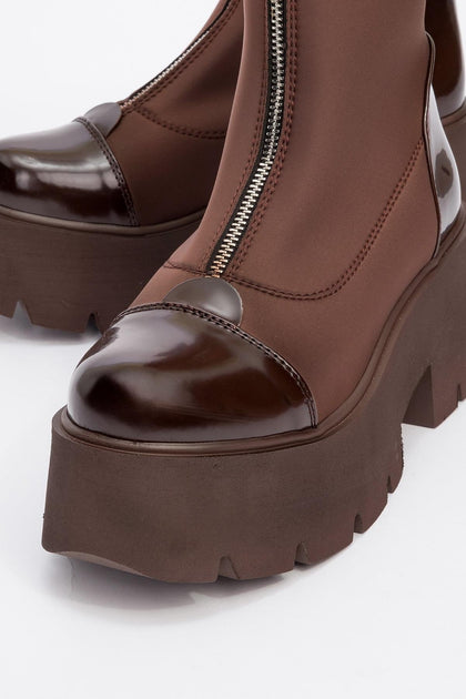 Prologue Bray Patent Chunky Boot Multi US 7 4