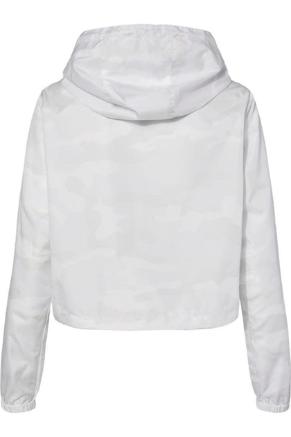 Independent Trading Co. Lightweight Quarter-Zip Pullover Crop Windbreaker White Medium 3