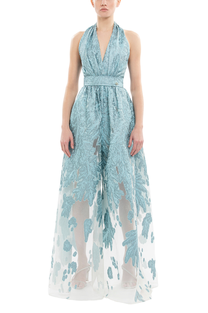 Saiid Kobeisy Brocade Jumpsuit Blue EU 34 3