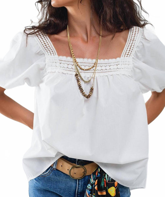 Q2 Peasant Blouse White Small 3