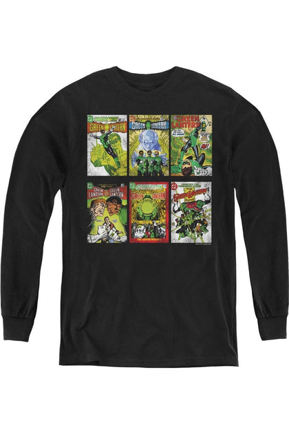 Gildan Green Lantern Covers Jugendliches Langarm T-Shirt Schwarz Groß 2