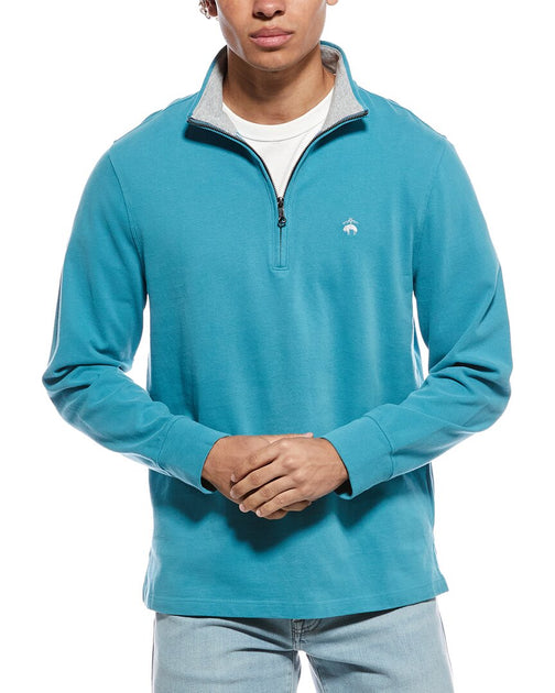 Brooks Brothers Sueded Jersey 1/2-Zip Pullover Blue XL 2