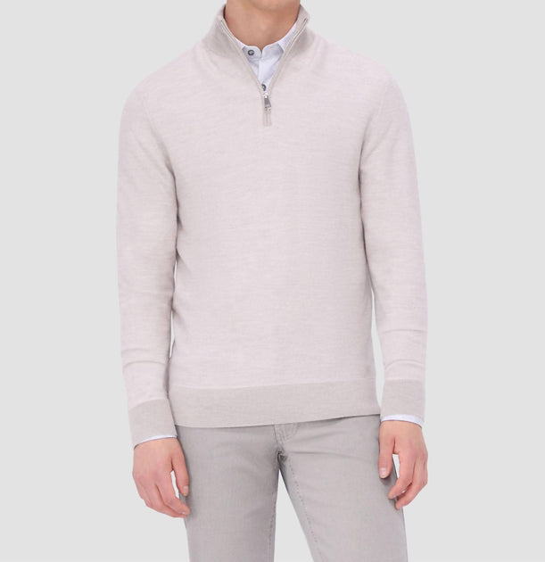 Bugatchi Uomo Half Zip Sweater Beige XXL 2