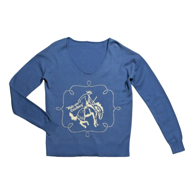 Tasha Polizzi Ride Em Pullover Blue Large 2