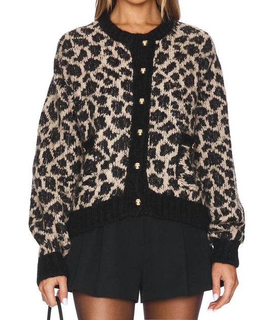 Nation LTD Tessa Jacquard Cardigan Beige Medium 2
