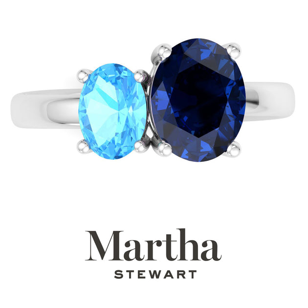 Martha Stewart Two Stone Gemstone Ring Multi US 7 6