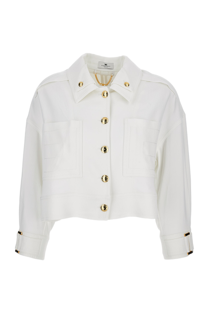Elisabetta Franchi Cropped Jacket White EU 42 2