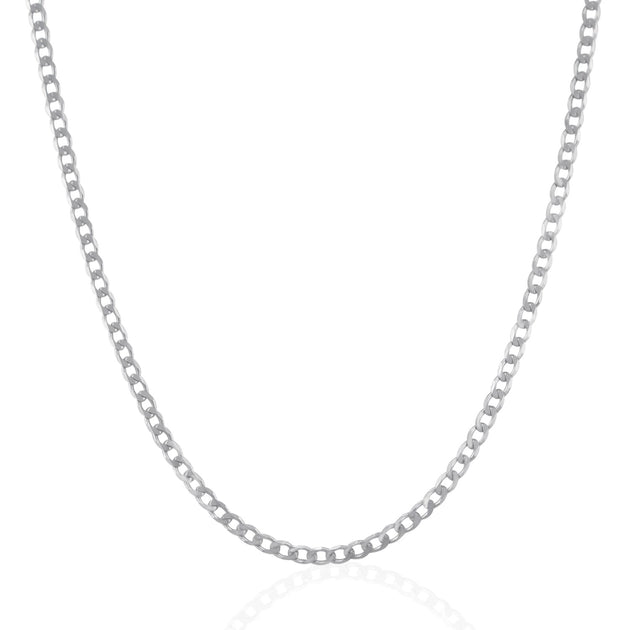 FASHNZFAB Curb Chain Sterling Silver Silver 3.00 mm US 18 3