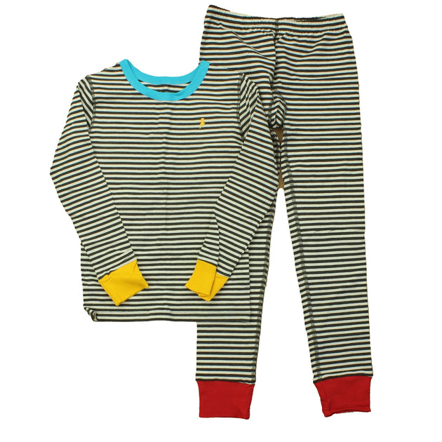 Mightly Unisex Striped 2-piece Pajamas Black US 8 2