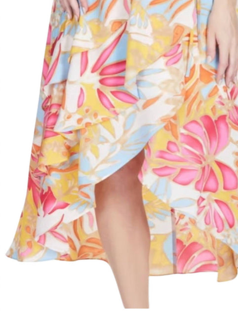 Jade Ruffles Side Wrap Dress Multi Small 4